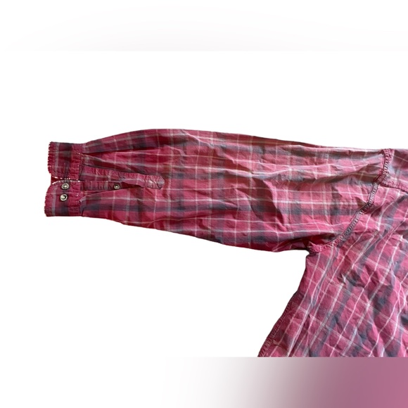 Carhartt Red Plaid Y2K Acid Washed Grunge Western Distressed Button Up Shirt - Picture 8 of 12